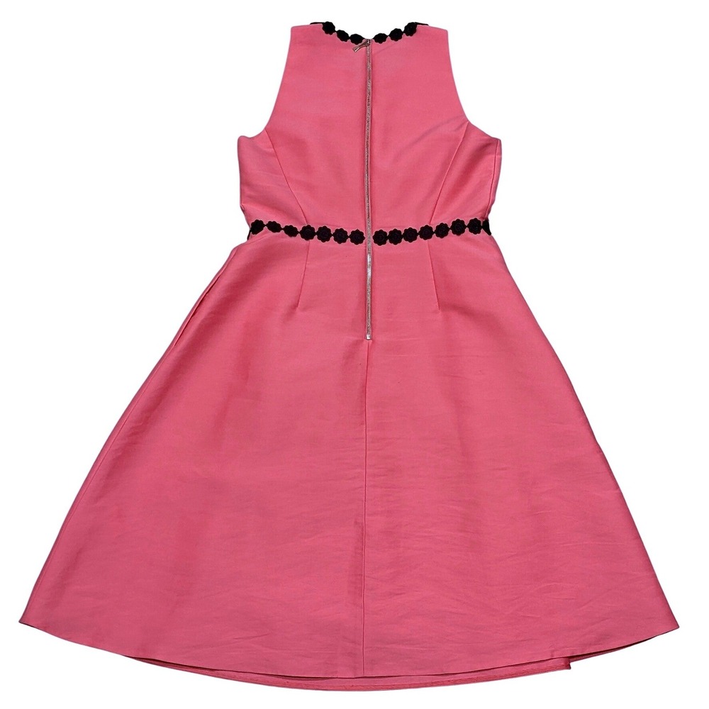 Kate Spade New York Pink Sleeveless‎ Floral Lace Trim Mikado Fit & Flare Dress 8 - Picture 8 of 9